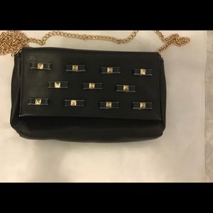 petite black glittered mini bag